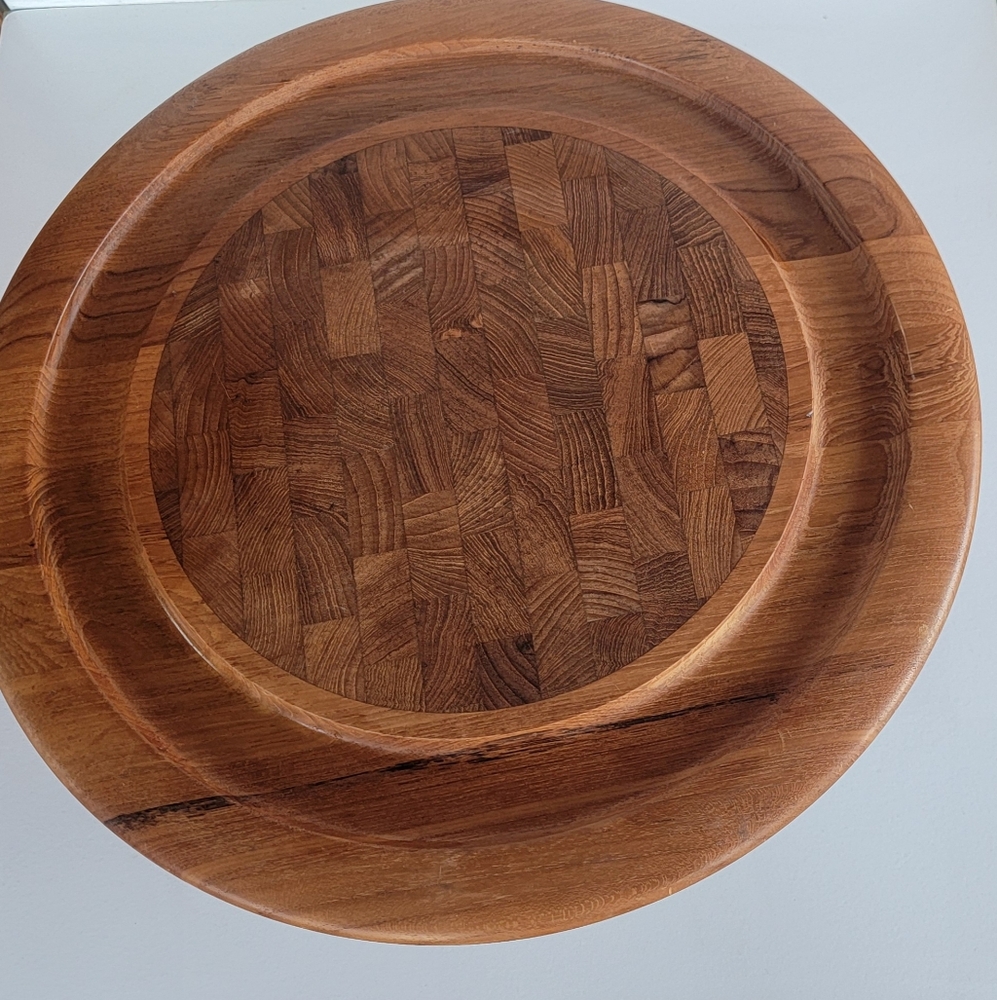 Vintage MCM Teak Cutting Board/Cheese Platter from Denmark